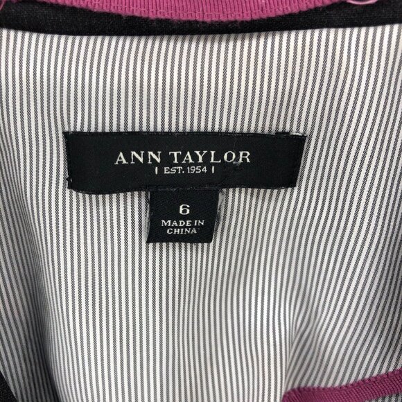 Ann Taylor Blazer Womens 6 Charcoal Wool Stretch Button Pockets Office Career* - Picture 6 of 10